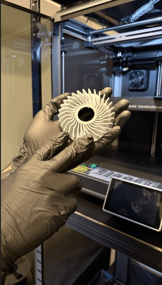 3D printed turbine impeller heatsink